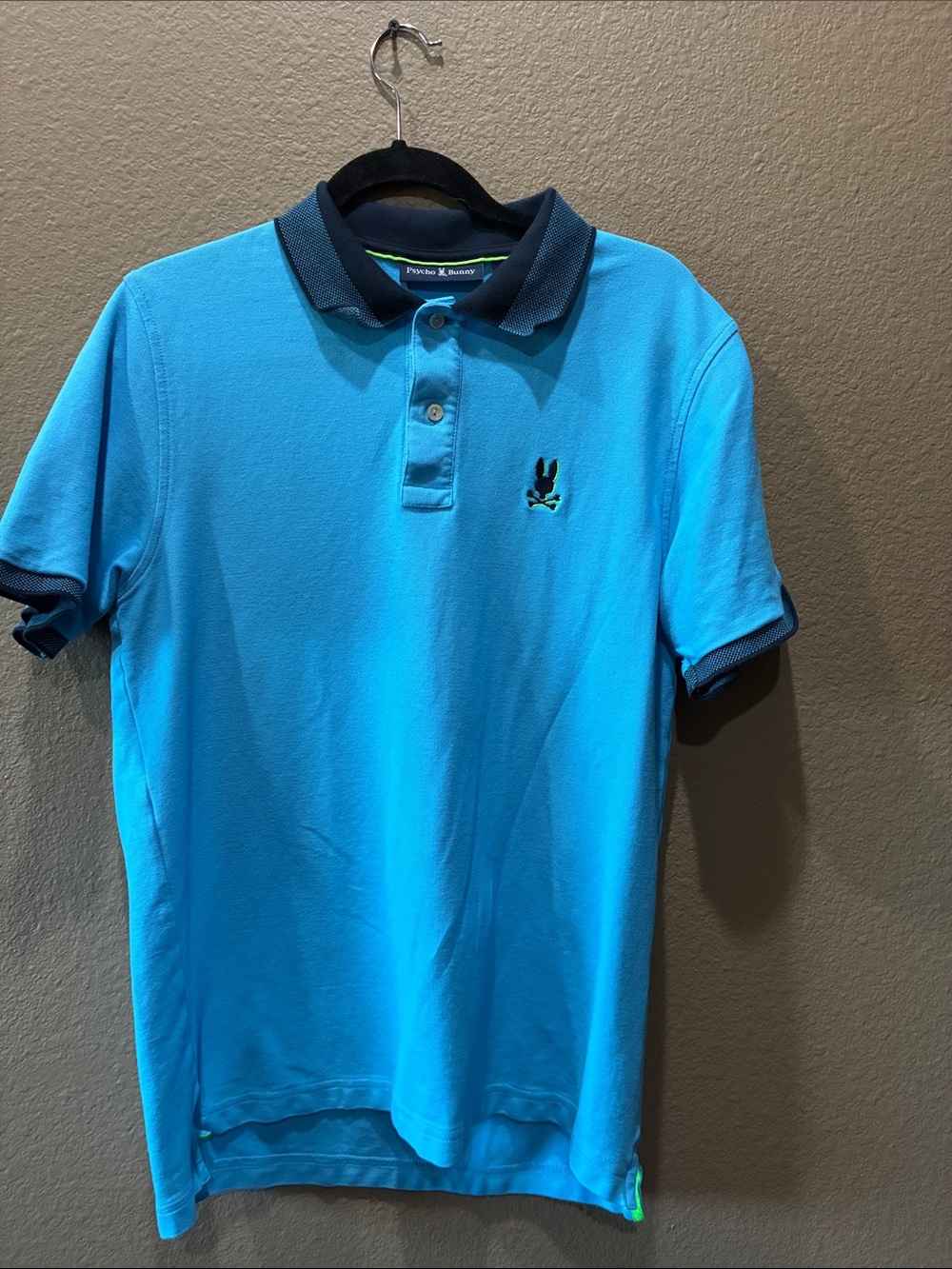Psycho Bunny Men’s ' Aqua Polo with Black Trim